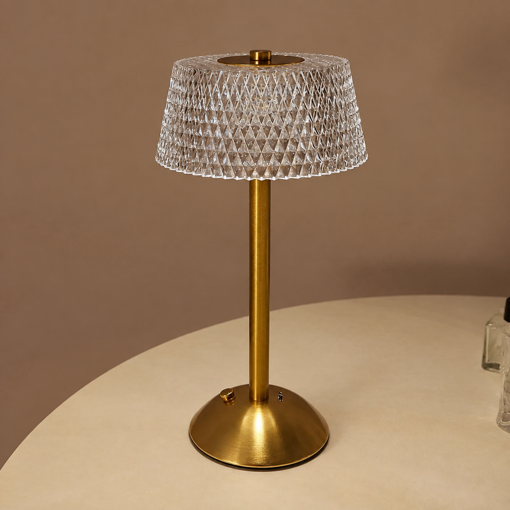 LumaGlow Touch – Rechargeable Glass LED Night Lamp — light off, digitally edited atmosphere preview