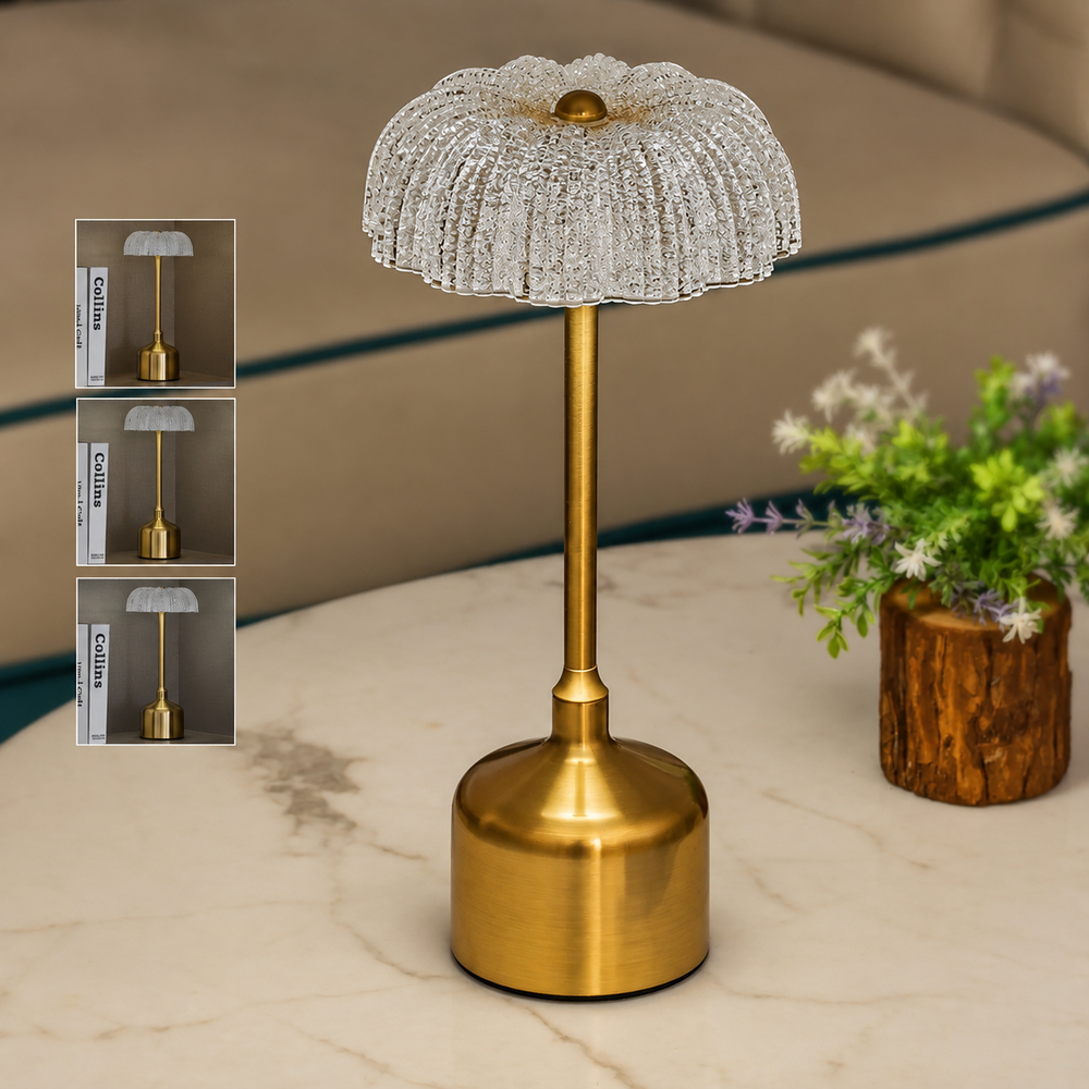 LumiVintage 3000 – Retro LED Table Lamp with Touch Dimming & Rechargeable Battery — light off, digitally edited atmosphere preview