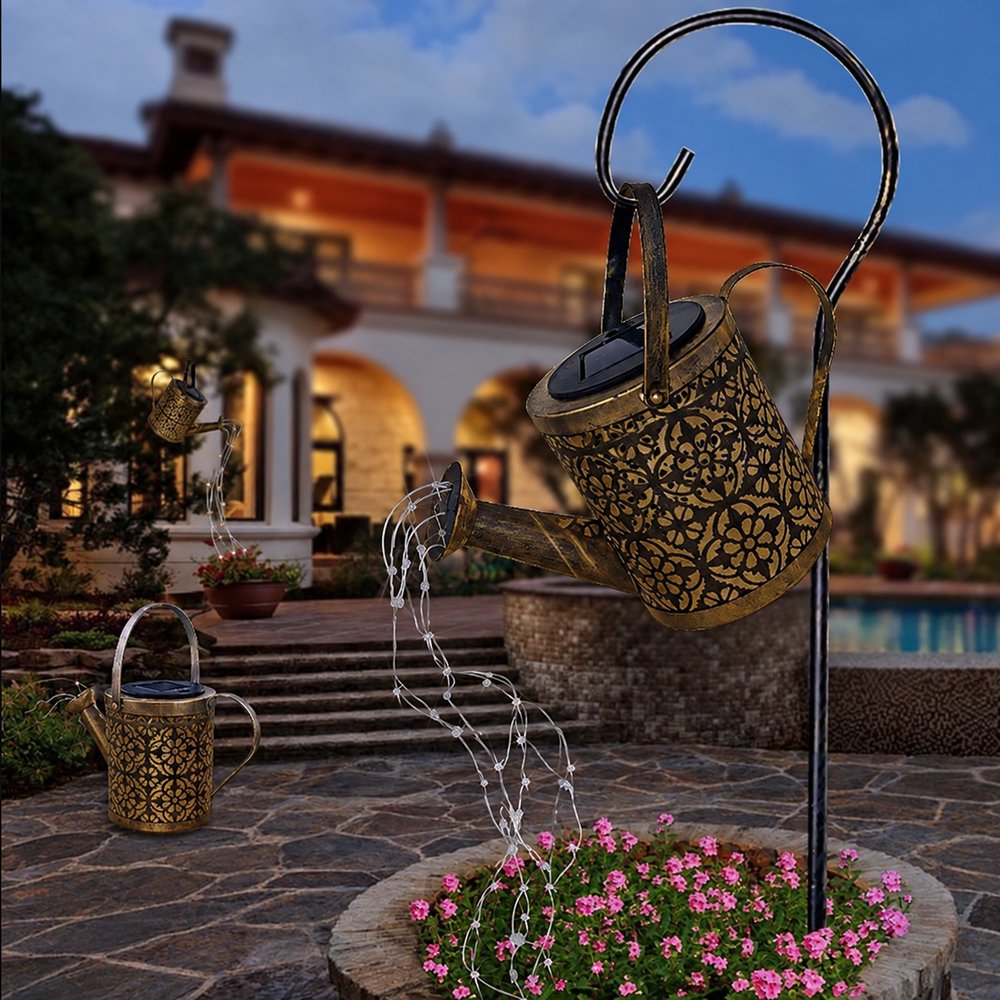 EnchantedCan – Enchanting Solar Waterfall Light | Decorative Outdoor Garden Lighting — light off, digitally edited atmosphere preview