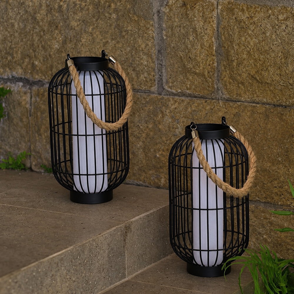 EmulanceGlo LED Solar Lamp – Decorative Solar Outdoor Light | IP55 Weather-Resistant Garden Lighting — light off, digitally edited atmosphere preview