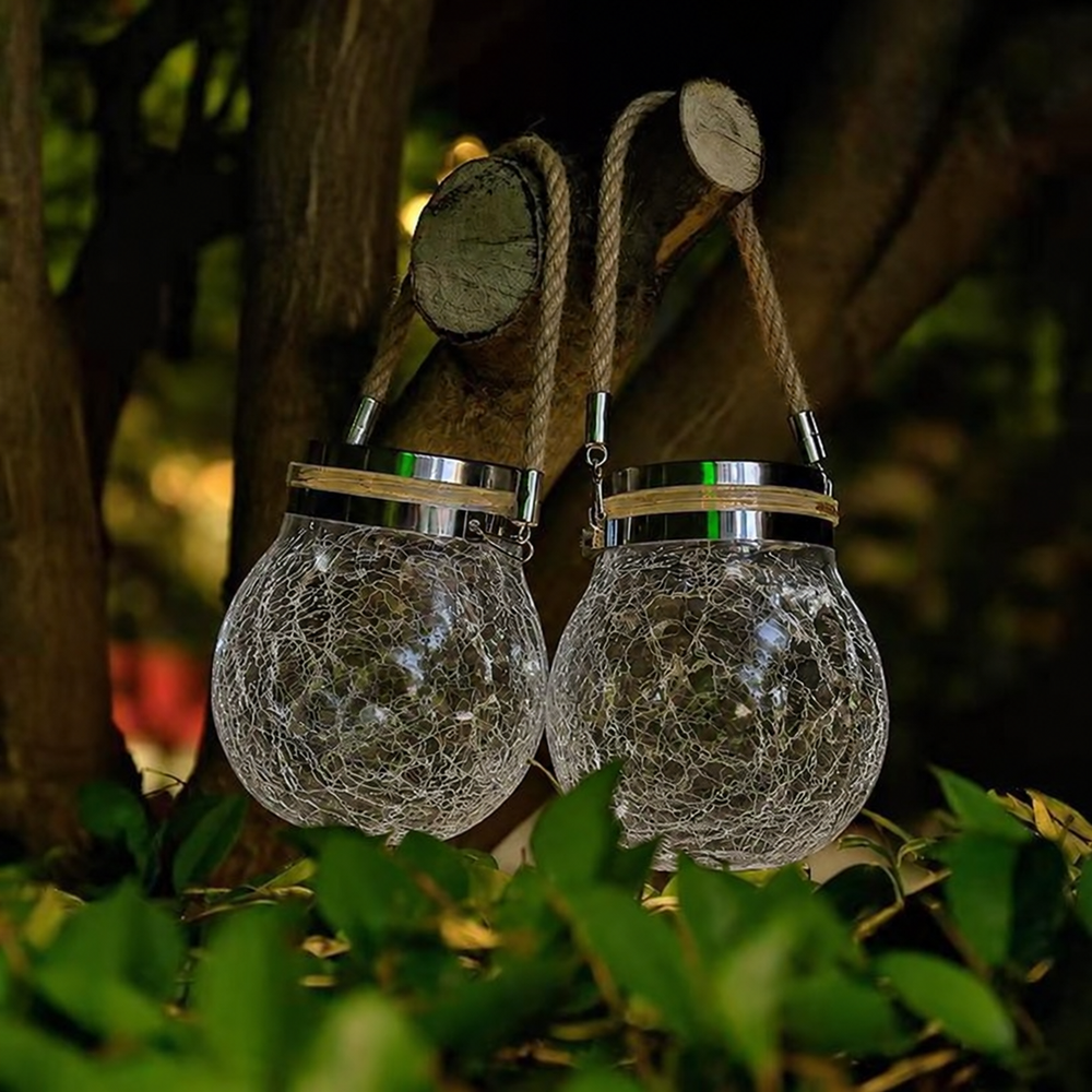 3-Piece Solar Glass Light Set – Decorative Solar Garden Lights | Outdoor LED Lighting — light off, digitally edited atmosphere preview