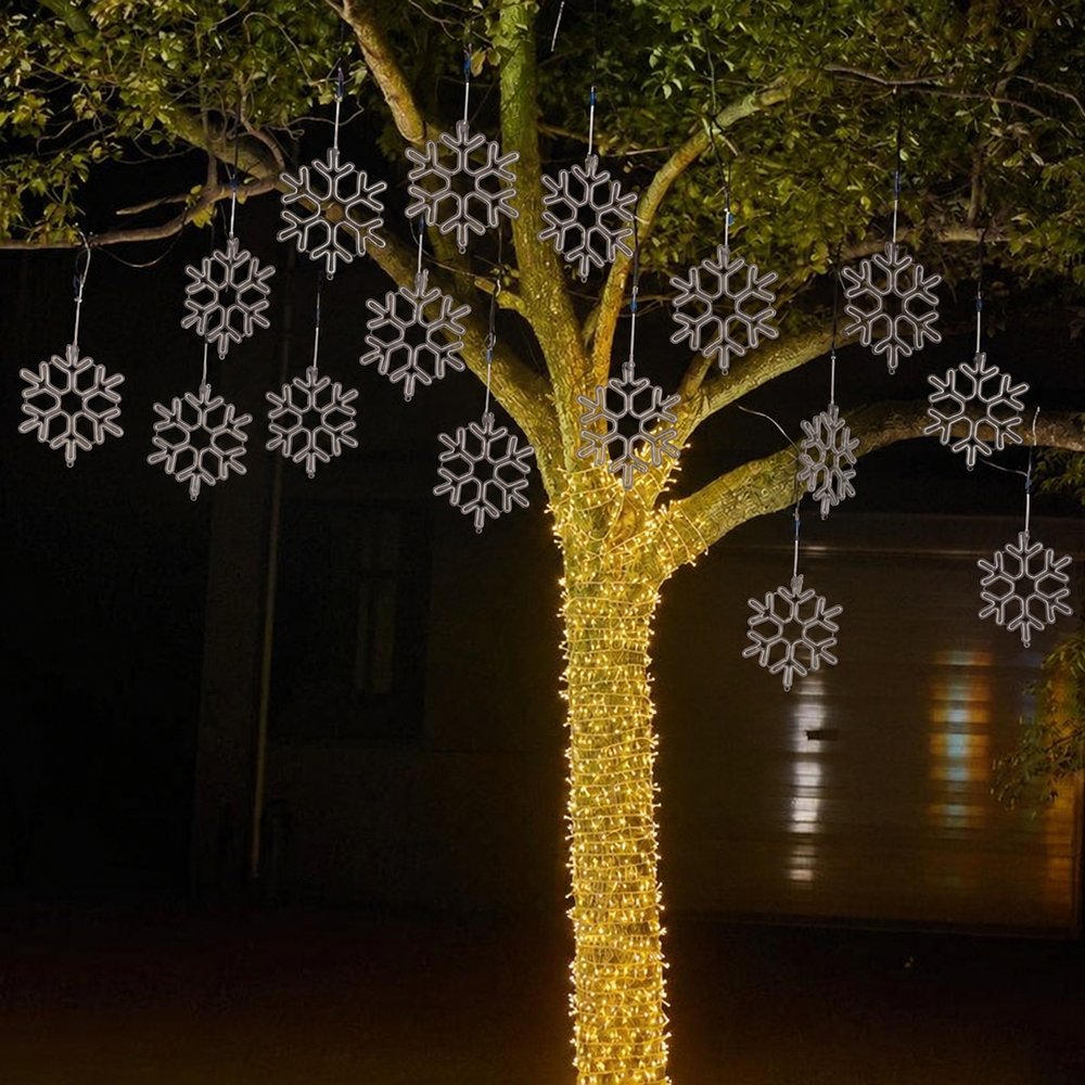 Waterproof Christmas LED Snowflake Light – Outdoor Festive Decoration | IP65 LED Snowflake Lighting — light off, digitally edited atmosphere preview