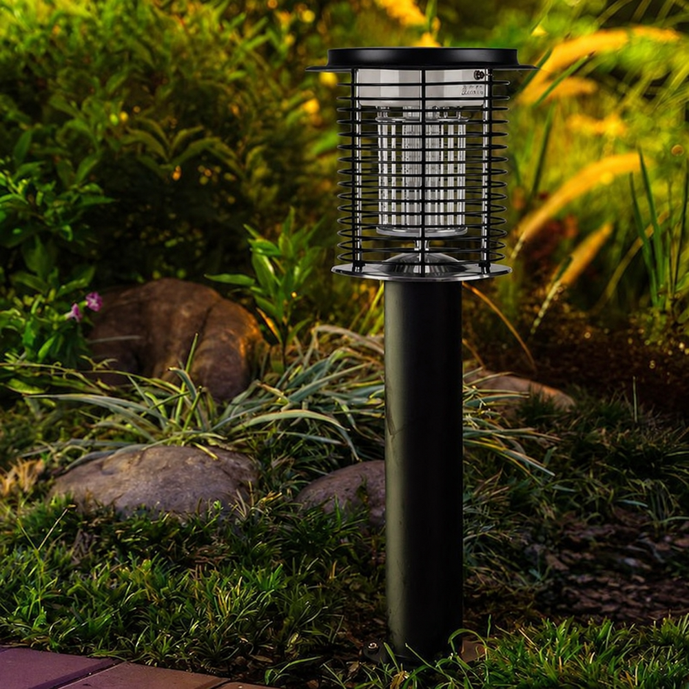 Waterproof USB Solar Mosquito Killer Lamp – Dual Power Outdoor Bug Zapper with LED Light — light off, digitally edited atmosphere preview