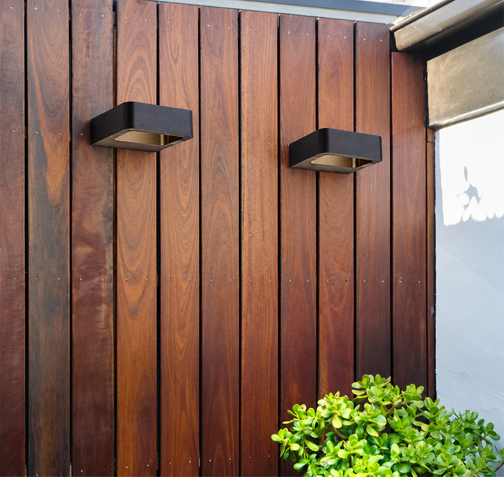 UrbanShield LED Outdoor Wall Light – Waterproof Aluminium Wall Lamp | Modern Garden & Exterior Lighting — light off, digitally edited atmosphere preview