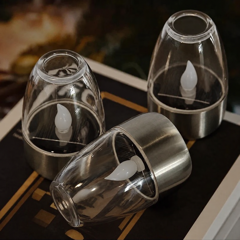 GlowCandle Solar Lantern – Flickering LED Outdoor Candle Light | Waterproof Garden & Patio Mood Lighting — light off, digitally edited atmosphere preview