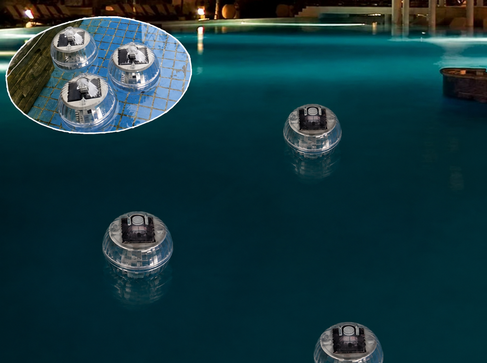 LumiWave Solar Floating Pool Light – RGB Waterproof Garden & Pool Lamp | Colour-Changing Outdoor Ambience — light off, digitally edited atmosphere preview