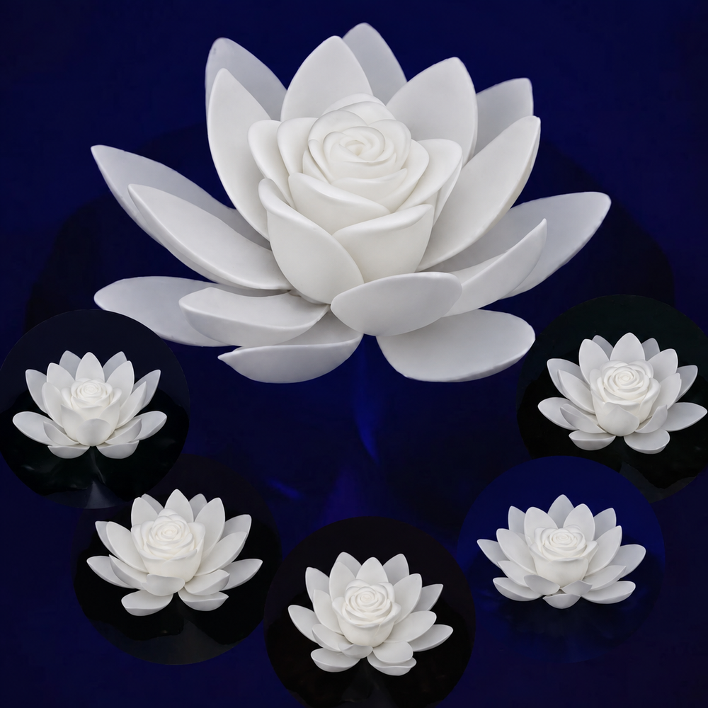AquaBloom Floating Lotus Light – Waterproof LED Pond & Pool Decoration | Elegant Garden Mood Lighting — light off, digitally edited atmosphere preview