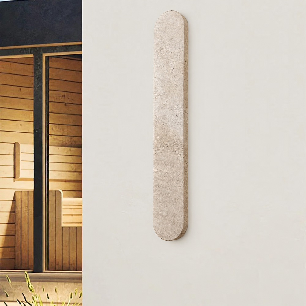TerraLinea Wall Light – Natural Stone LED Wall Lamp | Modern Ambient Lighting for Contemporary Interiors — light off, digitally edited atmosphere preview