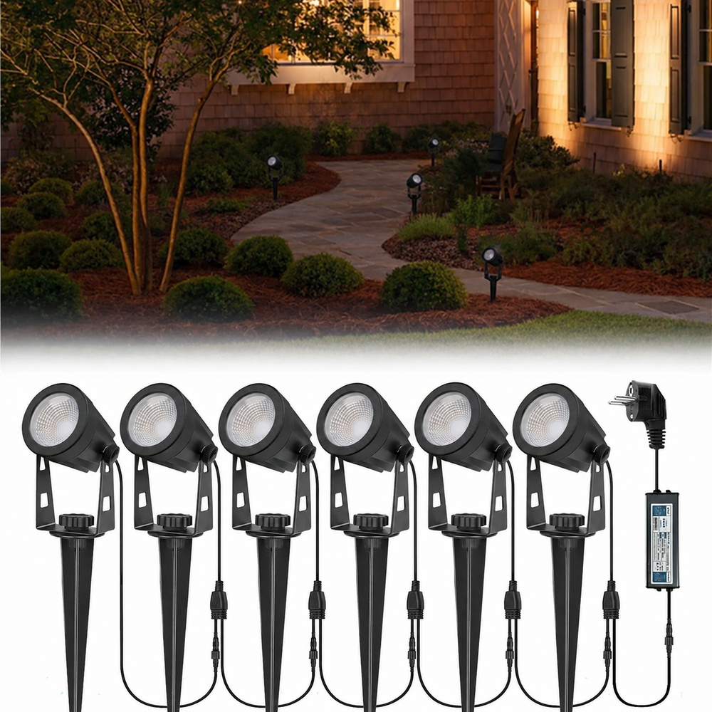 Vortexa Landscape Spotlight – Waterproof LED Garden Light | Outdoor Pathway & Accent Lighting with Plug System — light off, digitally edited atmosphere preview