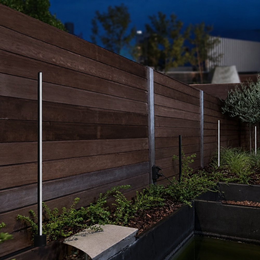 Virello Outdoor Bollard Light – Modern LED Garden Lamp | Waterproof Landscape Lighting for Contemporary Exteriors — light off, digitally edited atmosphere preview