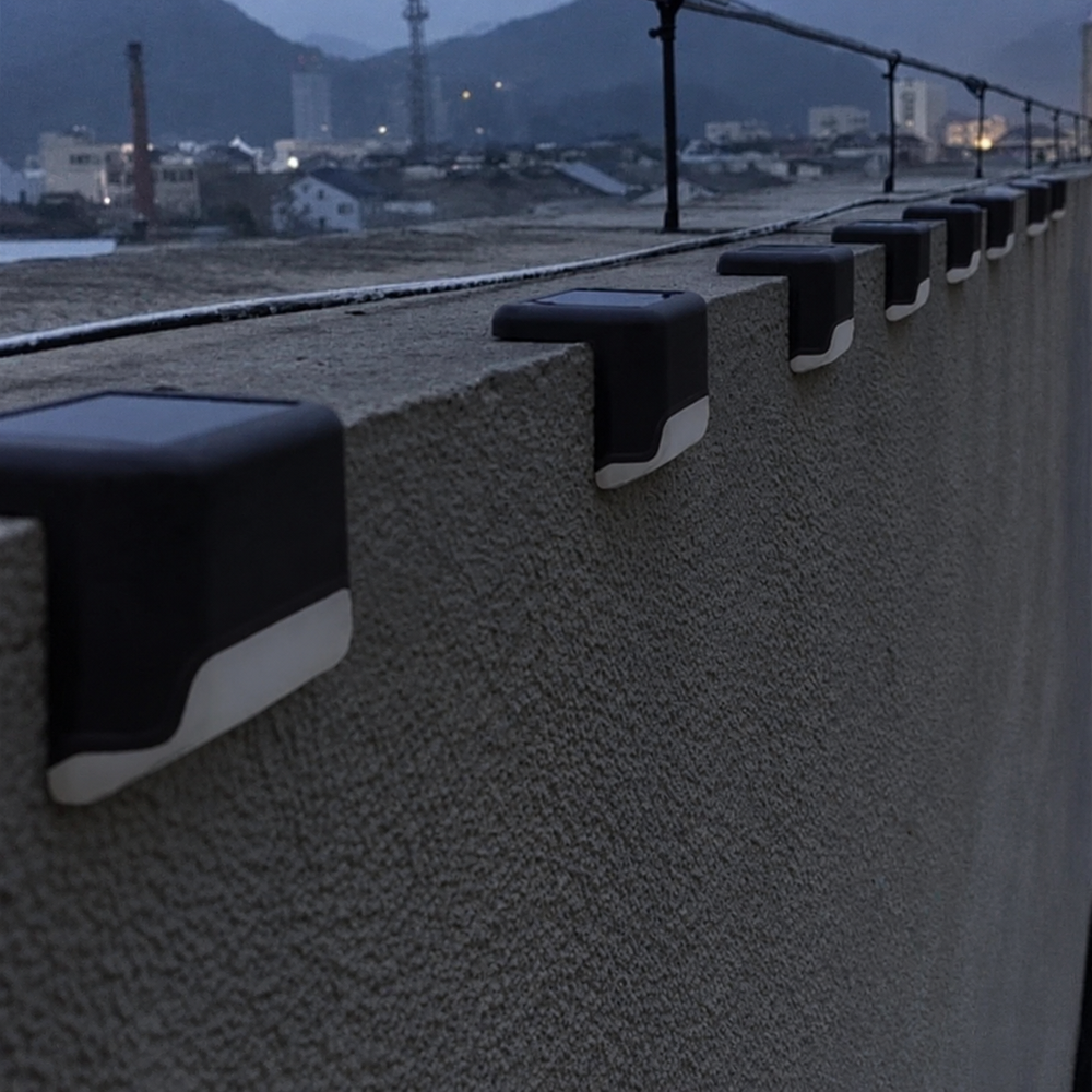 SunStep Solar Step Lights – IP65 Waterproof Outdoor Stair Lighting | Solar LED Lights for Steps, Decking & Pathways — light off, digitally edited atmosphere preview