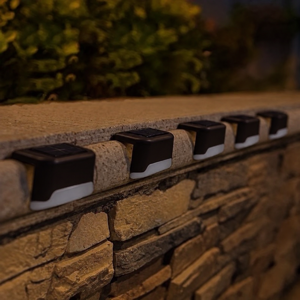 Wireless Solar LED Wall Lights – Outdoor Solar Security Lighting | IP65 Weatherproof — light off, digitally edited atmosphere preview
