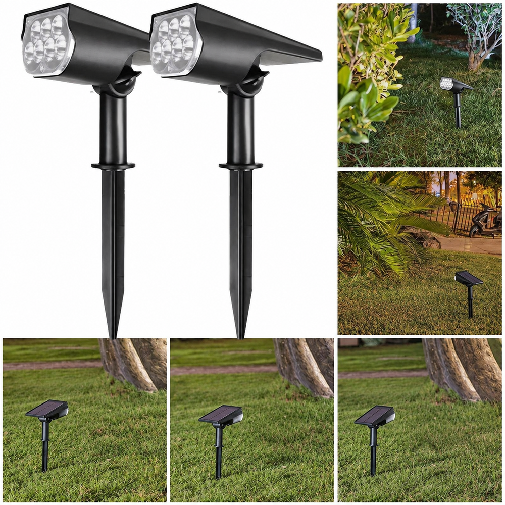 SOLARFORCE 7LED Adjustable Solar Spotlight — light off, digitally edited atmosphere preview