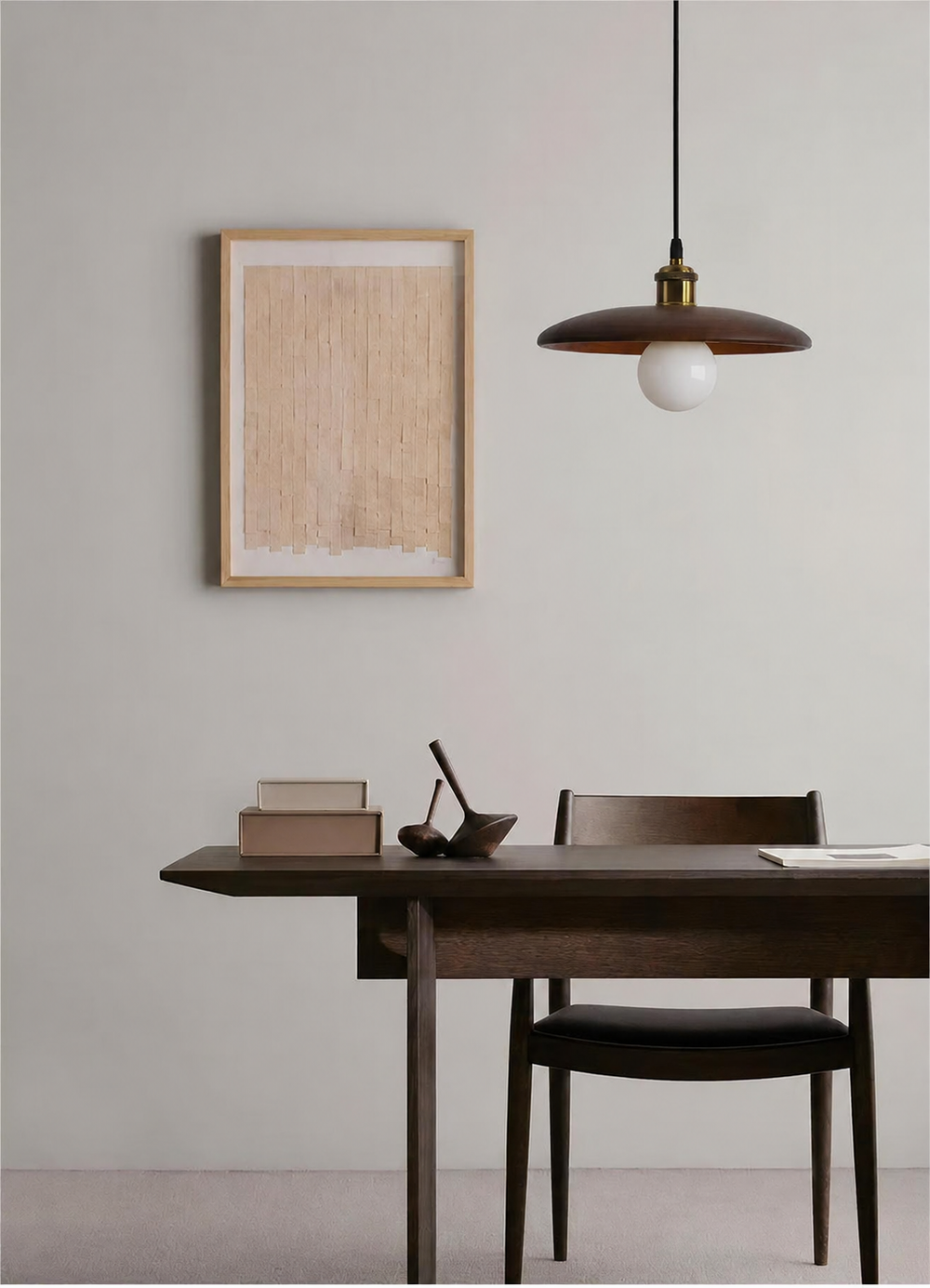 Dopwii Wooden Ceiling Light — light off, digitally edited atmosphere preview