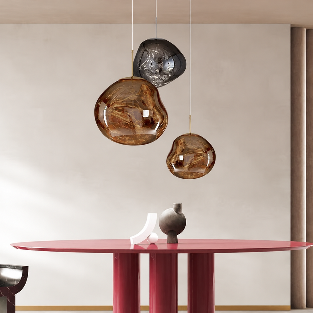 Dynamic Acrylic Pendant Light — light off, digitally edited atmosphere preview