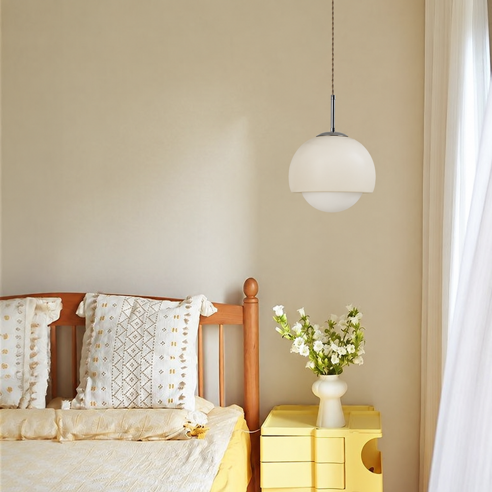 Bauhaus Glass Pendant Light — light off, digitally edited atmosphere preview