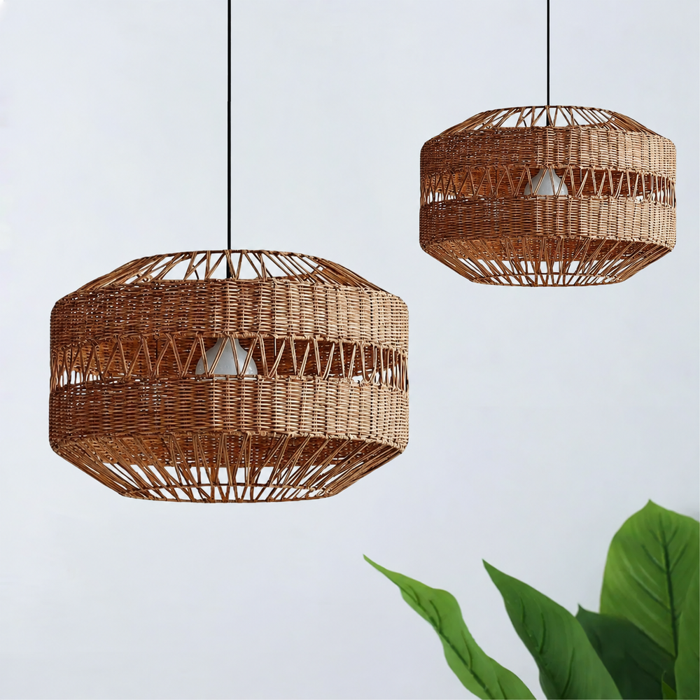 Luxury Bamboo Pendant Light — light off, digitally edited atmosphere preview