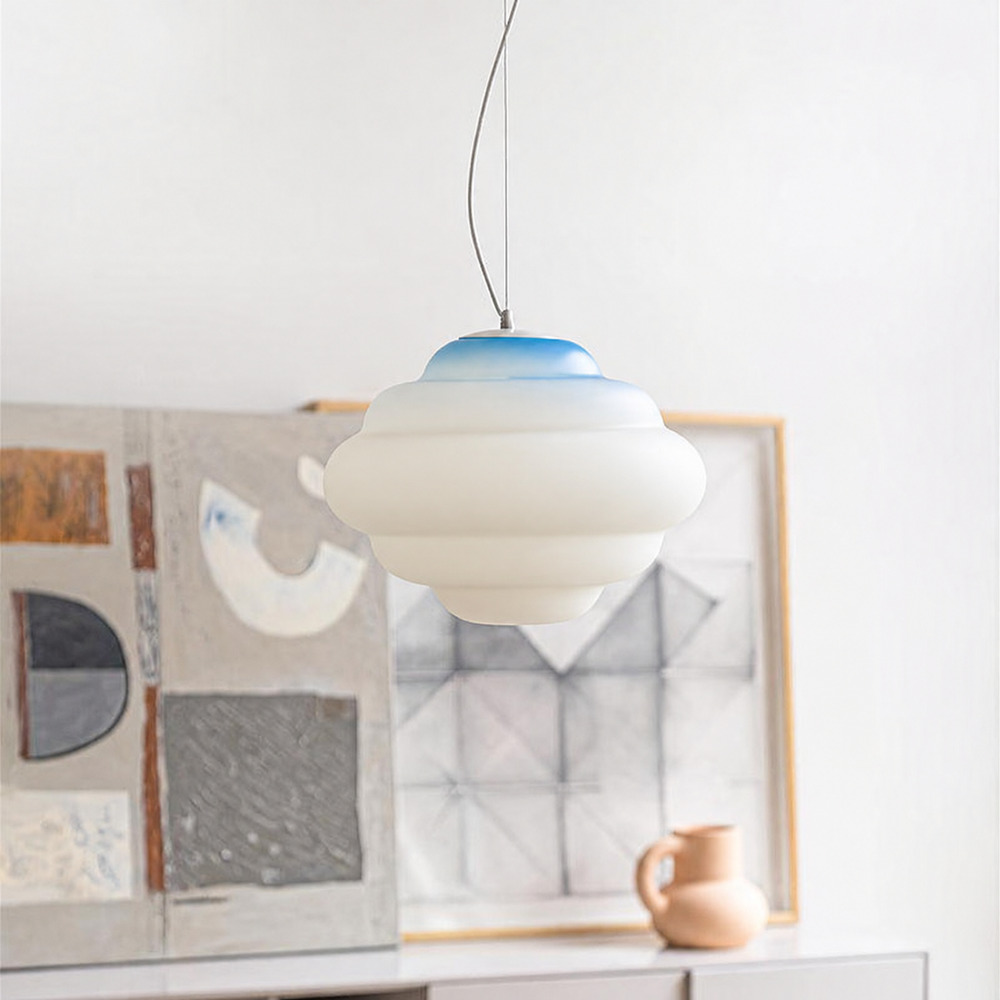 Gradient Cloudy Pendant Light — light off, digitally edited atmosphere preview