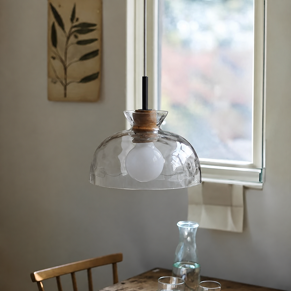TOKYO Glass Chandelier – Minimalist Modern Pendant Light | Elegant Ambient Interior Lighting — light off, digitally edited atmosphere preview