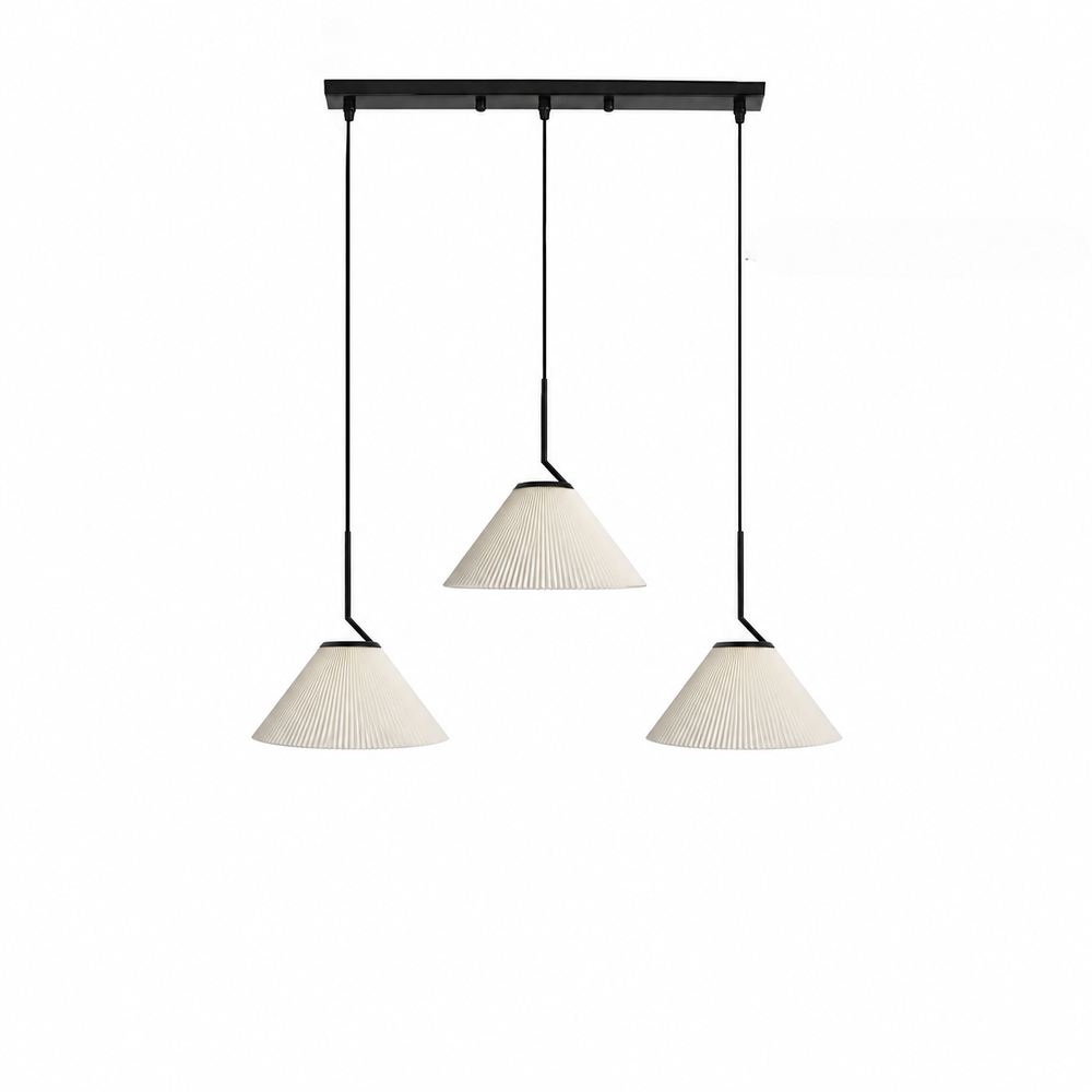 Nordic Plissé Cream Pendant Light – Scandinavian Pleated Hanging Lamp | Elegant Minimalist Ceiling Lighting — light off, digitally edited atmosphere preview