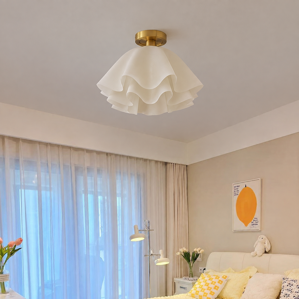 Gailon Copper Ceiling Light – Elegant Folded Design Ceiling Lamp | Modern Luxury Interior Lighting — light off, digitally edited atmosphere preview