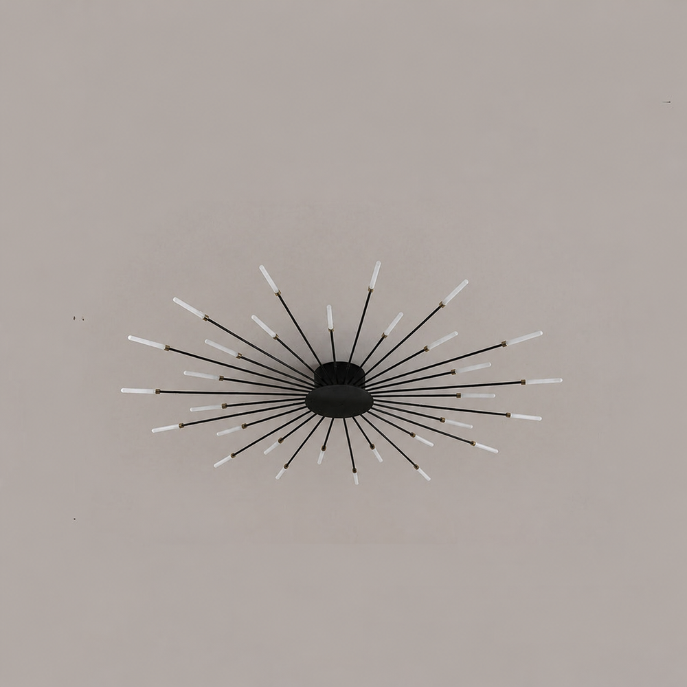 AstraLuxe Firework Chandelier – Modern Luxury LED Ceiling Light | Sculptural Statement Lighting for Contemporary Interiors — light off, digitally edited atmosphere preview