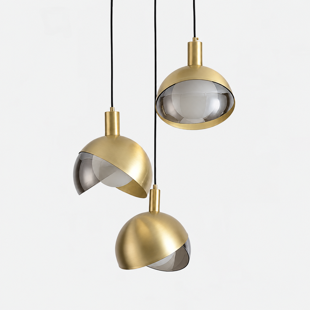 Modern Glass Pendant Light – Adjustable Metal Hanging Lamp | Minimalist Urban Interior Lighting — light off, digitally edited atmosphere preview