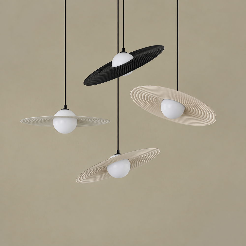 UFO Pendant Ceiling Light – Postmodern Designer Chandelier | Contemporary Ambient Interior Lighting — light off, digitally edited atmosphere preview