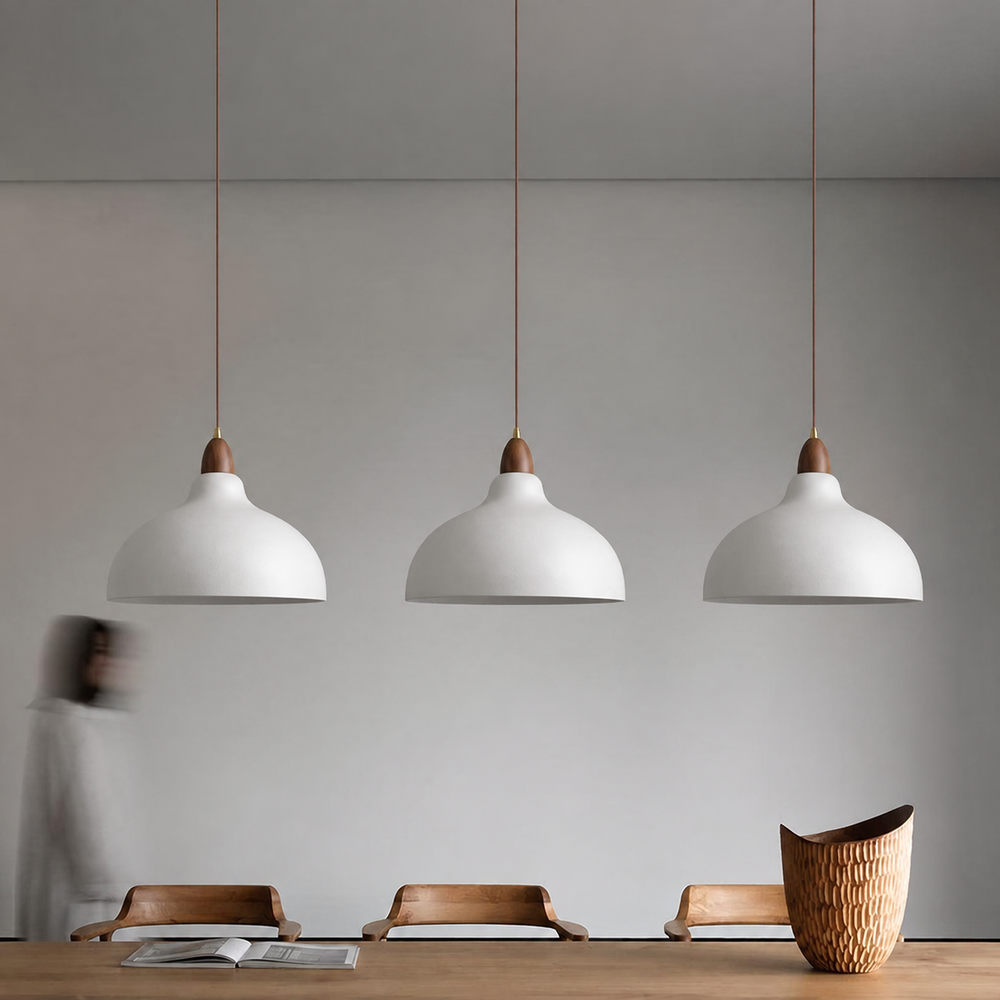 Scandinavian Wood Pendant Light – Modern Nordic Ceiling Lamp | Minimalist Ambient Interior Lighting — light off, digitally edited atmosphere preview