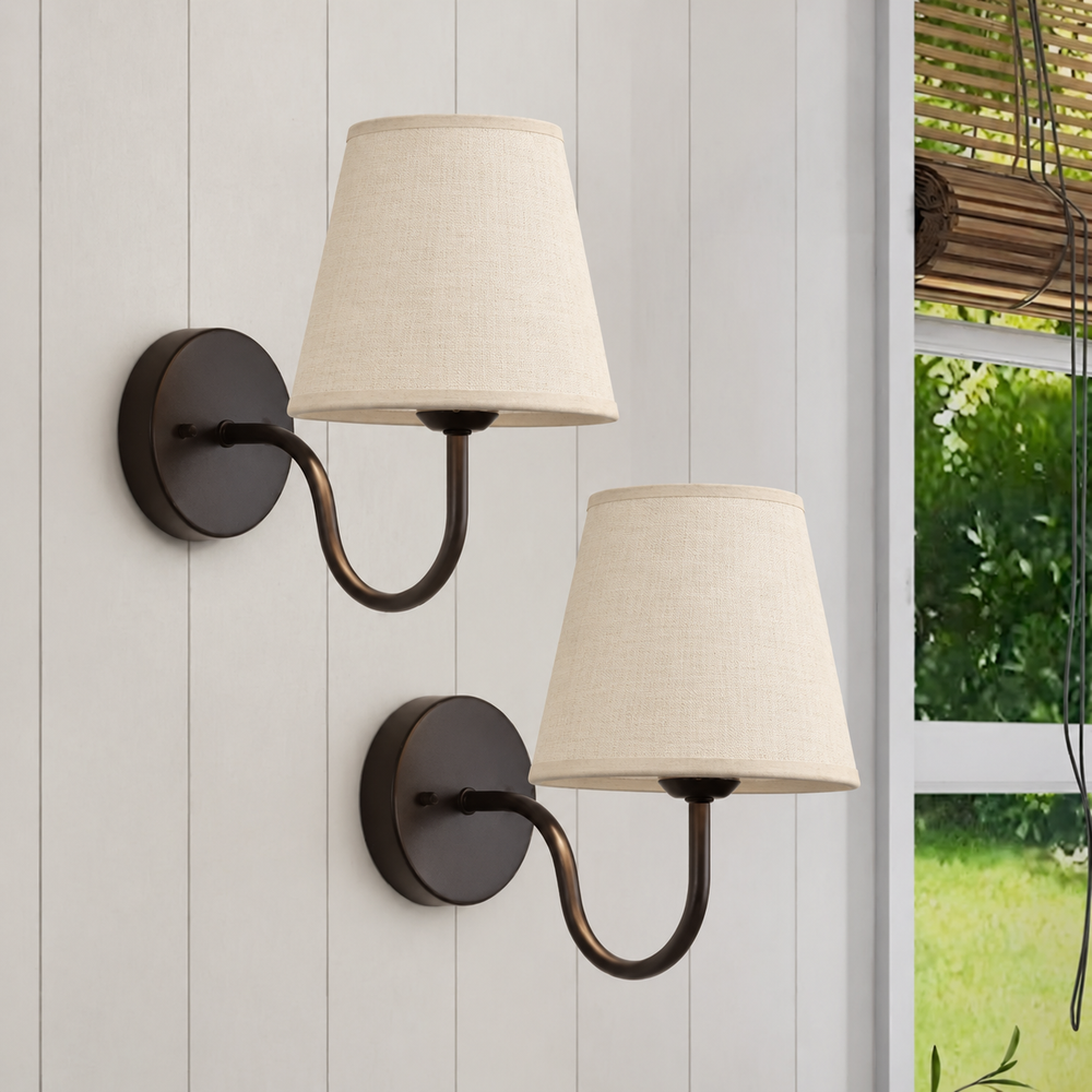 Aureva Fabric Wall Light – Nordic Wall Lamp | Soft Ambient Lighting for Elegant Modern Interiors — light off, digitally edited atmosphere preview