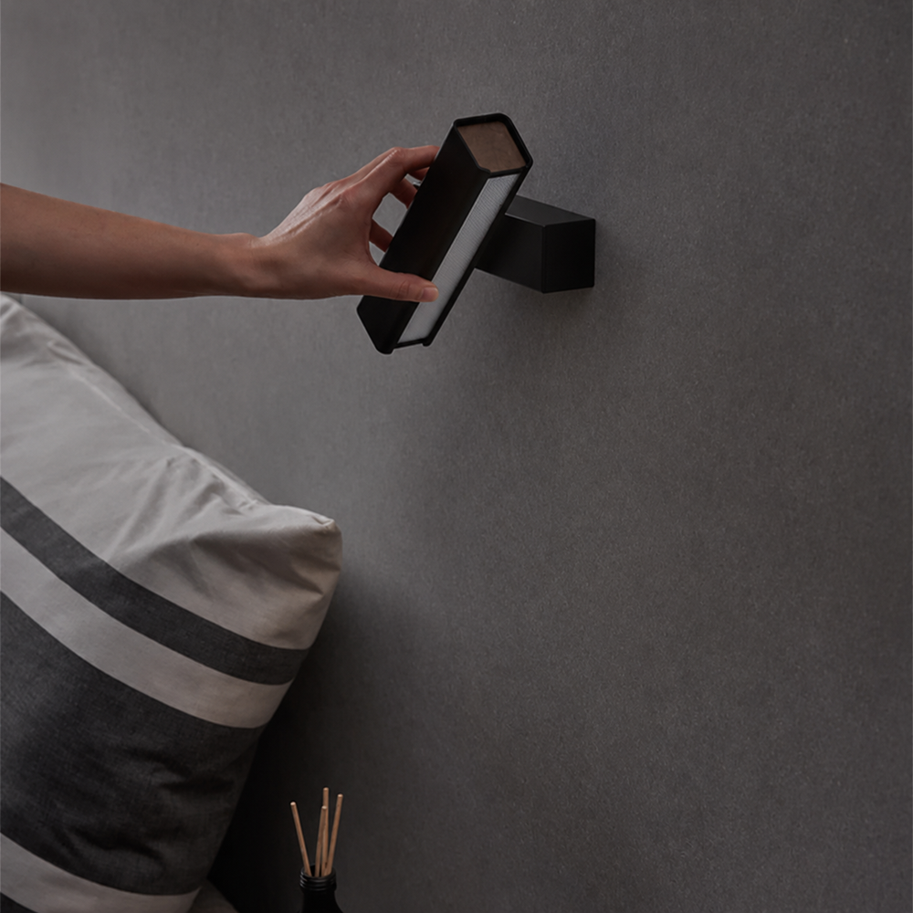 Lumoir Pivot Wall Light – Adjustable Nordic LED Wall Lamp | Dimmable Modern Reading & Ambient Lighting — light off, digitally edited atmosphere preview