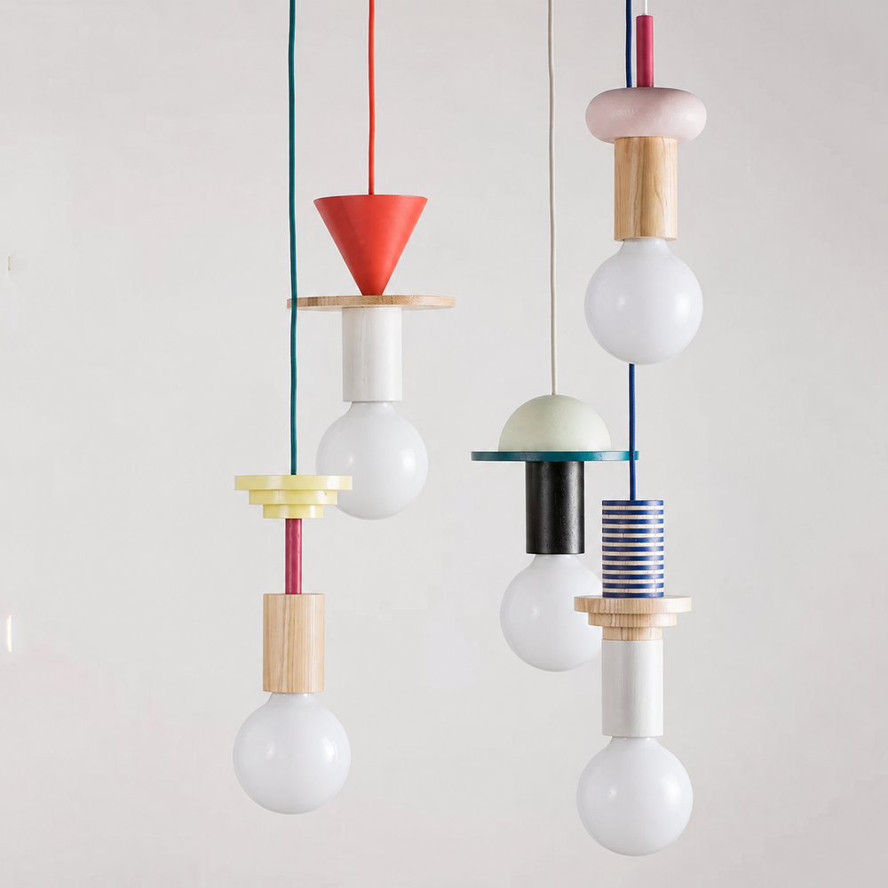 Halden Wood Pendant Light – Nordic LED Hanging Lamp | Minimalist Wooden Ceiling Light for Contemporary Interiors — light off, digitally edited atmosphere preview