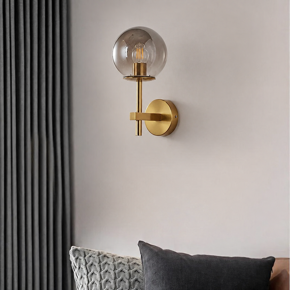 AuroraSphere Wall Light – Nordic Glass Globe LED Wall Lamp | Modern Ambient Lighting for Bedrooms & Bathrooms — light off, digitally edited atmosphere preview