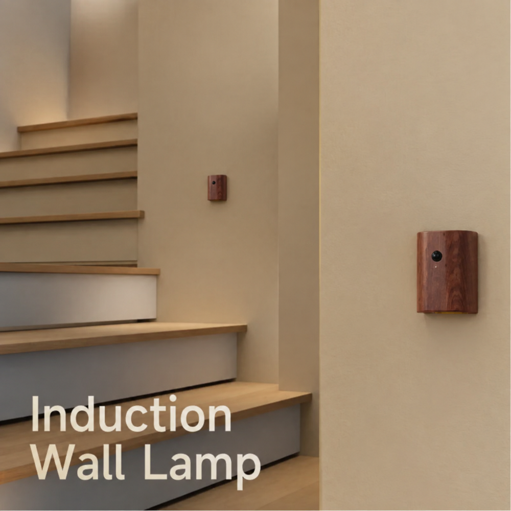 NordVale Sensor Wall Light – Wooden LED Motion Sensor Lamp | Modern Up & Down Ambient Lighting — light off, digitally edited atmosphere preview