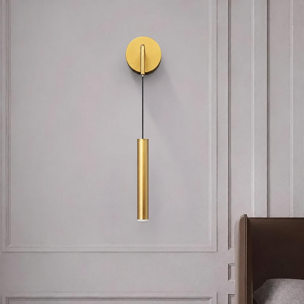 Modern Aluminium LED Wall Light – Minimalist Bedside Reading Sconce | Contemporary Ambient Lighting — light off, digitally edited atmosphere preview