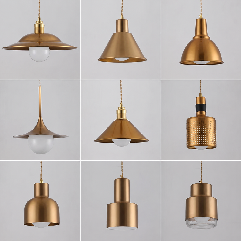 Gold Nordic Pendant Light – Modern LED Hanging Lamp | Scandinavian Luxury Interior Lighting — light off, digitally edited atmosphere preview