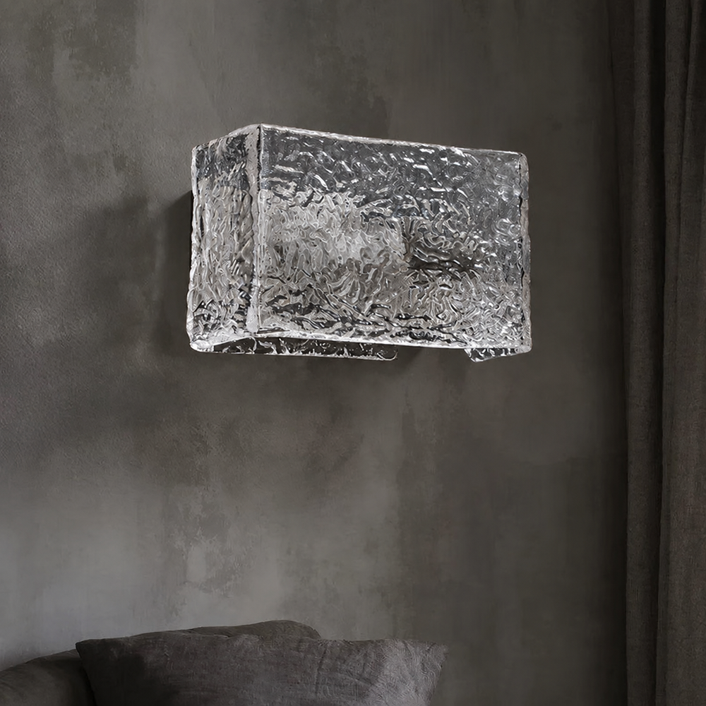 Copper & Glass Wall Light – Postmodern Art Deco LED Sconce | Luxury Ambient Interior Lighting — light off, digitally edited atmosphere preview