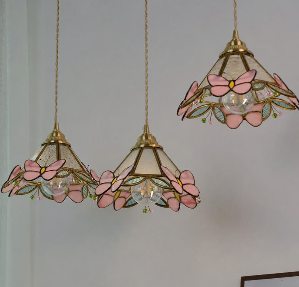 Nordic Glass Pendant Light with Brass Detail – Modern LED Ceiling Lamp | Scandinavian Designer Lighting — light off, digitally edited atmosphere preview