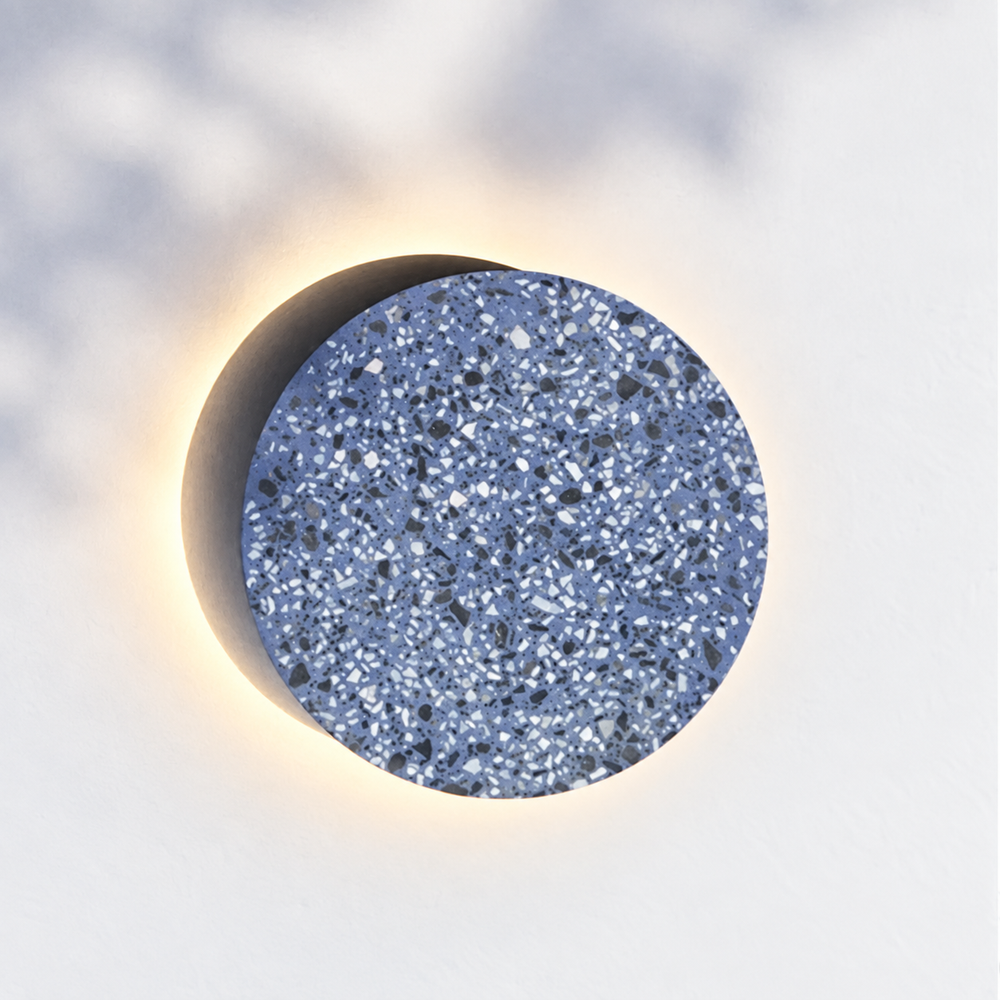 Nordic Terrazzo Wall Light – Scandinavian Marble Wall Lamp | Modern Hallway Lighting | Minimalist Interior Elegance — light on, digitally edited atmosphere preview