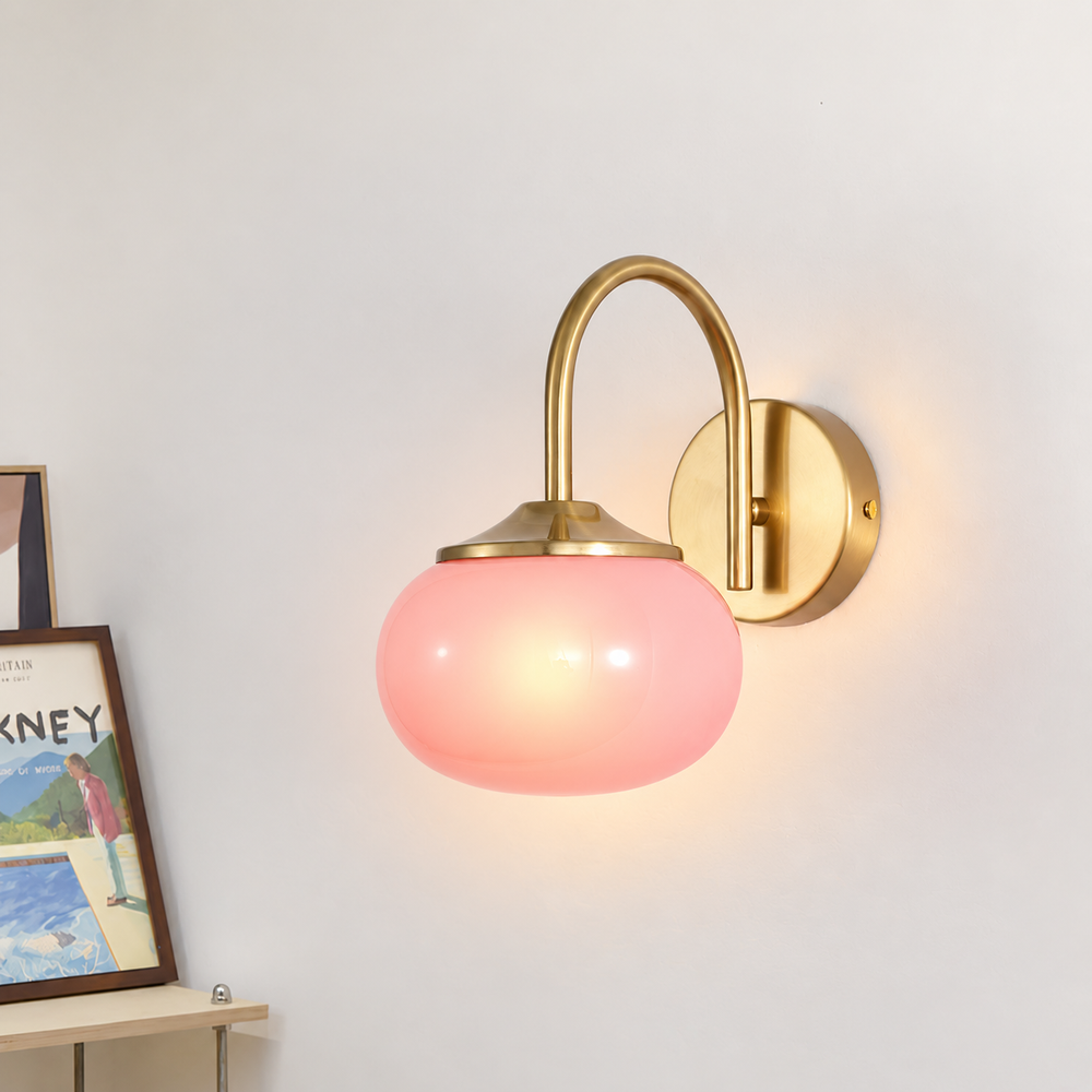 CloudGlow Wall Light – Scandinavian E27 Wall Lamp | Soft Ambient Lighting | Contemporary White Interior Light — light on, digitally edited atmosphere preview