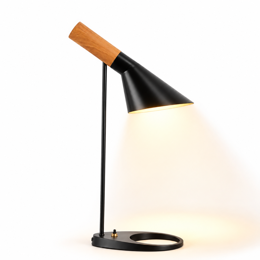 Modern Minimalist LED Table Lamp – Sculptural Design Meets Functional Lighting — light on, digitally edited atmosphere preview