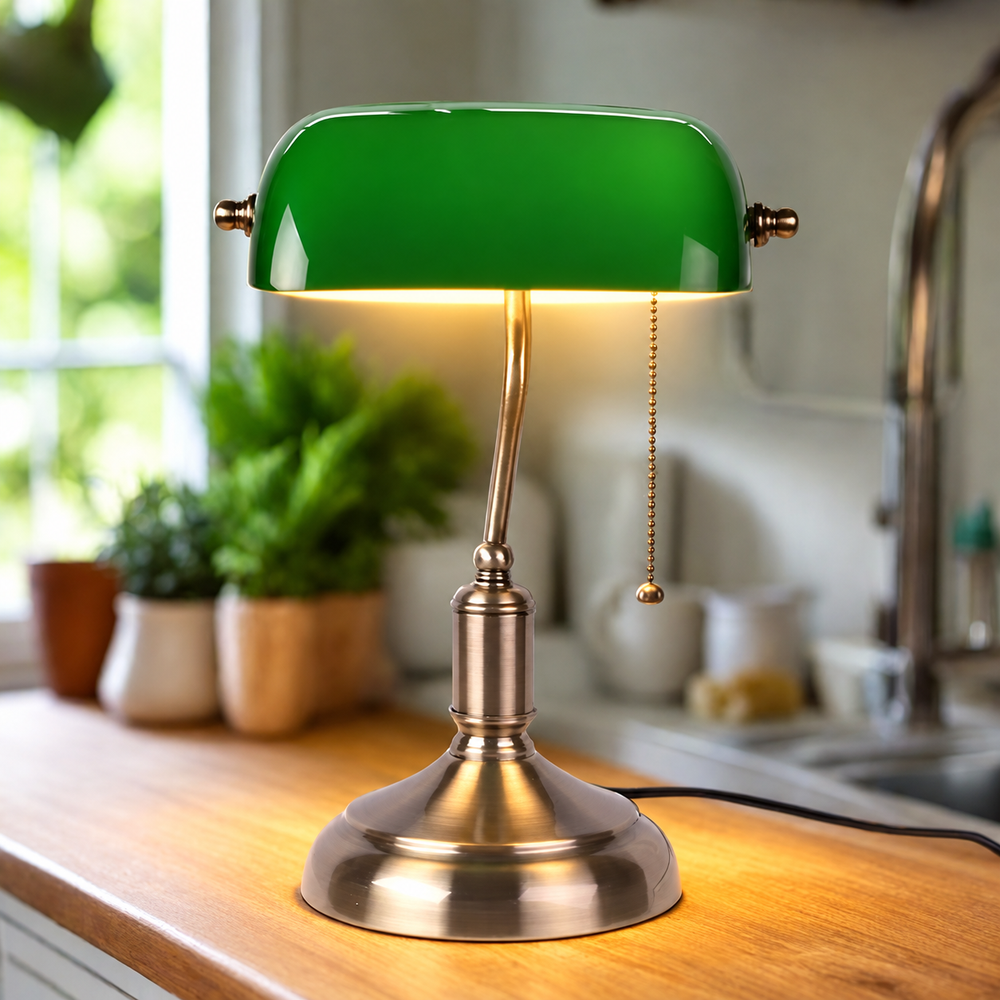 European Glazed Table Lamp – Classic Design with Timeless Elegance — light on, digitally edited atmosphere preview