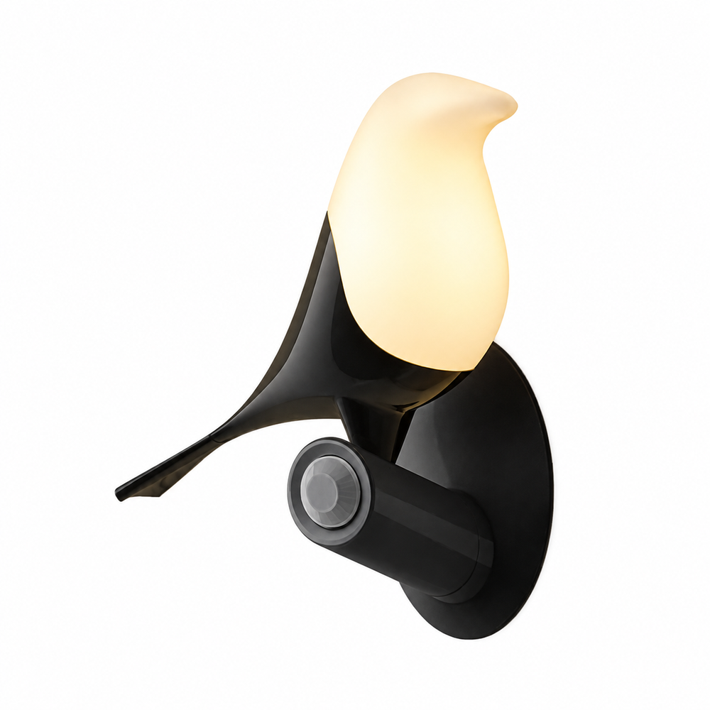 Magpie Wooden LED Smart Sensor Rechargeable Table Lamp – Interactive Lighting with Smart Motion Detection — light on, digitally edited atmosphere preview