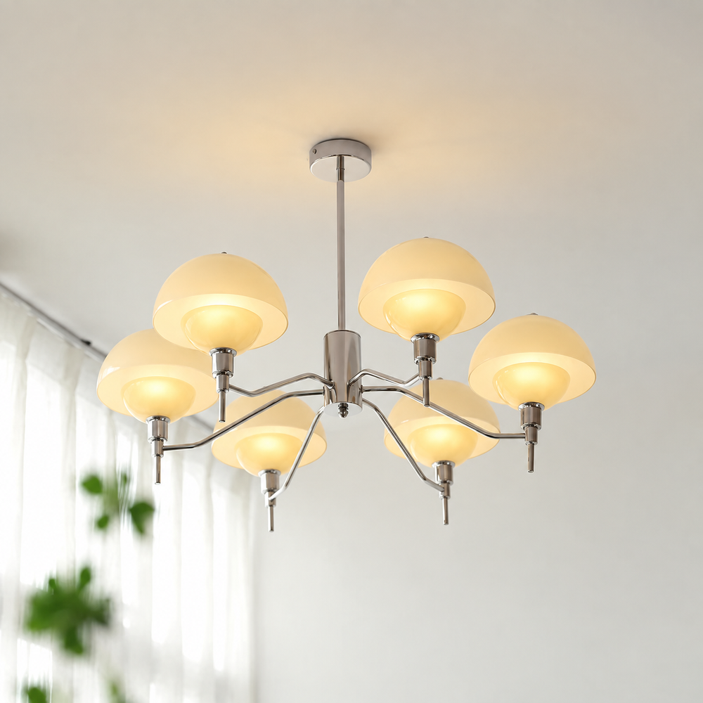 French Bubble Cream Chandelier — light on, digitally edited atmosphere preview