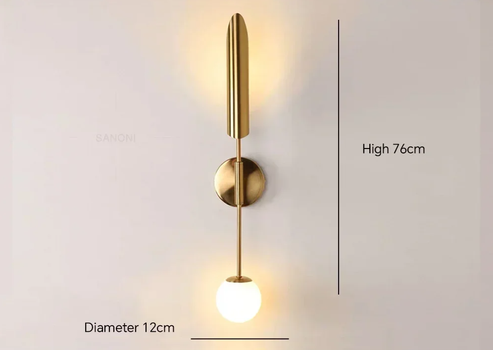 Gold Glass Wall Light – Luxury G9 Wall Lamp | Contemporary Up & Down Lighting | Elegant Interior Accent