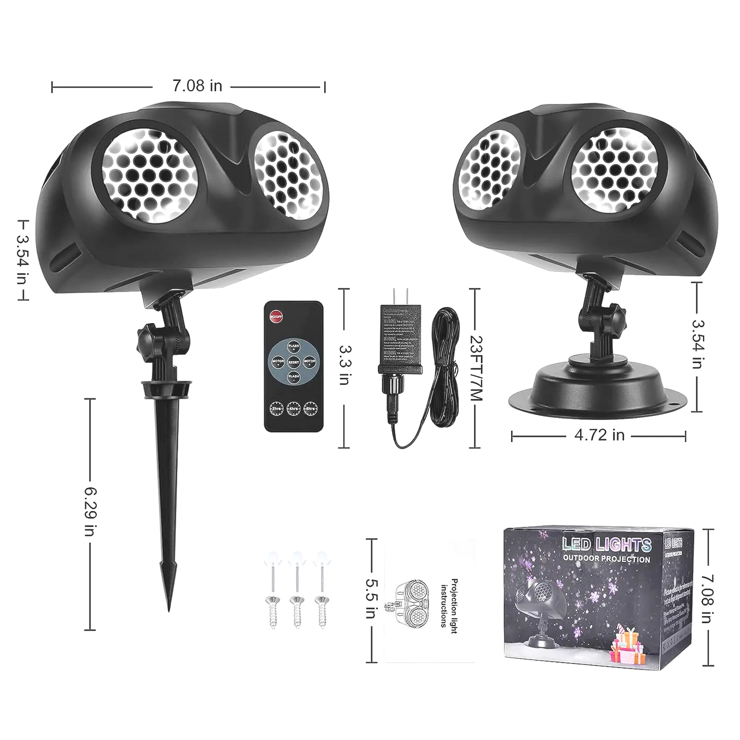 SNOWGLOW LED Snowfall Projector – Dual Head Outdoor Light Projector | Waterproof Christmas Snow Effect with Remote Control