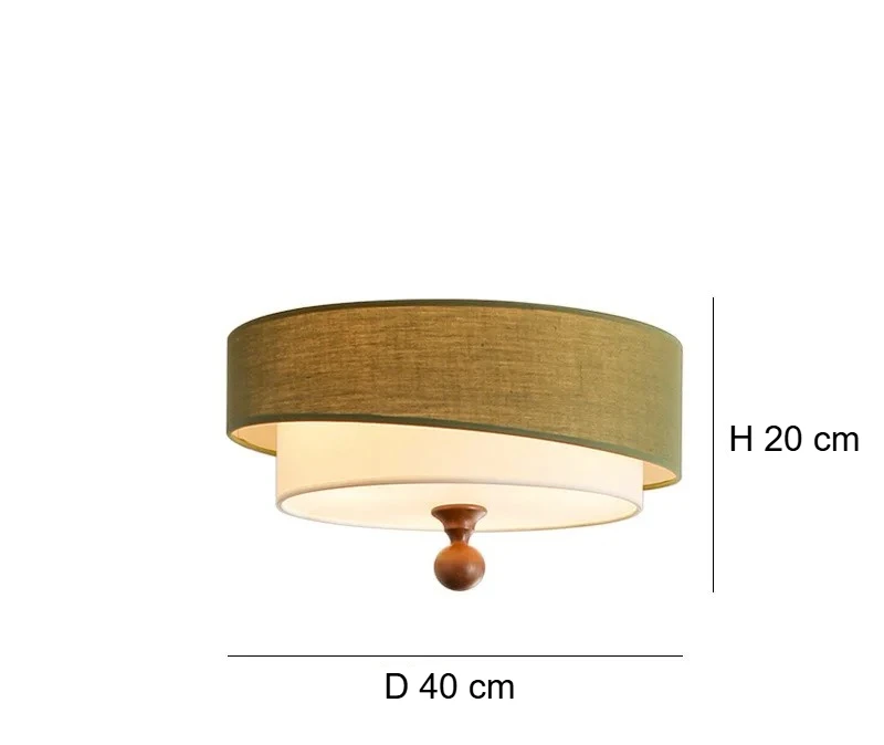 Kaori Ceiling Light – Wabi-Sabi Fabric Flush Lamp | Japanese Minimalist LED Lighting for Calm Interiors