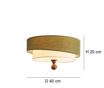 Kaori Ceiling Light – Wabi-Sabi Fabric Flush Lamp | Japanese Minimalist LED Lighting for Calm Interiors