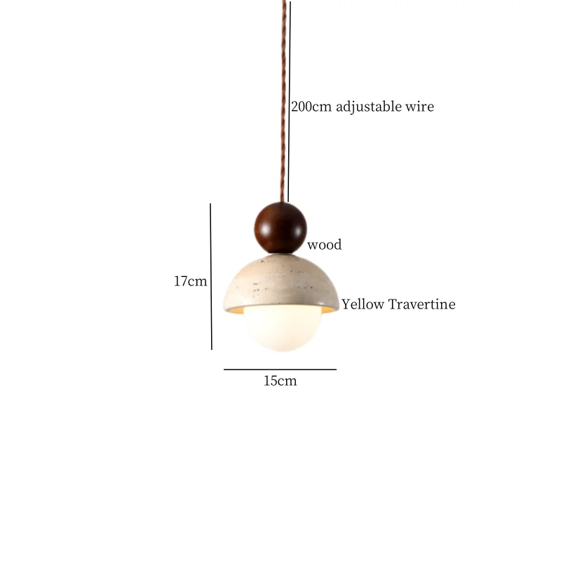 Travora Wabi Pendant Light – Natural Travertine Stone Ceiling Lamp | Japandi Ambient Lighting | Sculptural Interior Elegance