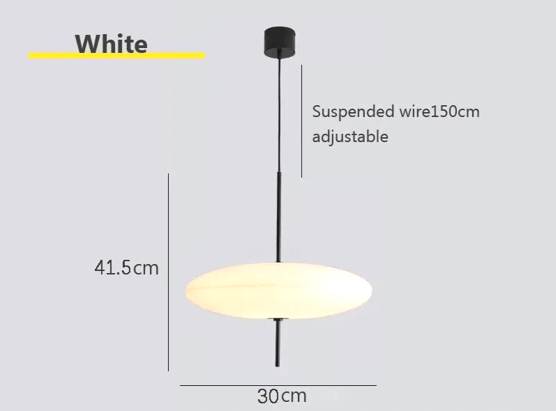 Modern UFO Pendant Light – Minimalist LED Hanging Lamp in Black or White for Living Rooms, Bedrooms, Restaurants & Offices